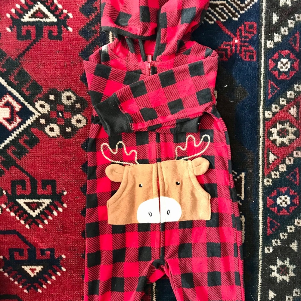 Just One You Buffalo Check Fleece Onesie